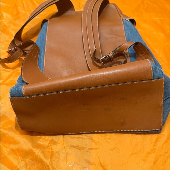Loewe Tan Leather and Denim Backpack - Picture 4 of 16